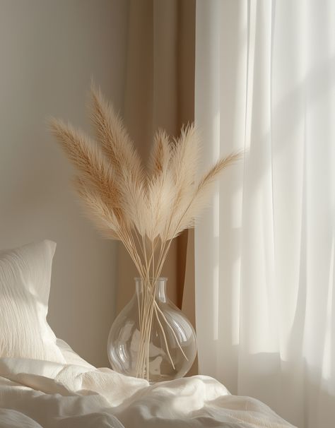 Minimalist, chic, and oh-so-stylish! 🌾🤍 This pampas grass arrangement in a sleek glass vase brings an airy, rustic charm to any space. Perfect for a boho-inspired setup, modern decor, or a cozy corner that needs a little texture. Who else loves that dreamy, neutral aesthetic? 😍 #homedecor #pampasgrass #bohodecor #minimaliststyle #neutraltones #interiordesign Pampas Grass Arrangement, Neutral Aesthetic, Minimalist Chic, Pampas Grass, Cozy Corner, Soft Natural, Rustic Charm, Modern Decor, Glass Vase