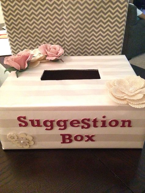 Suggestion Box Suggestions Box Ideas Diy, Parent Suggestion Box Ideas, Suggestion Box Ideas Diy, Diy Suggestion Box For Work, Feedback Box Ideas, Diy Suggestion Box Ideas, Classroom Suggestion Box Ideas, Suggestion Box Ideas Creative, School Donation Box Ideas