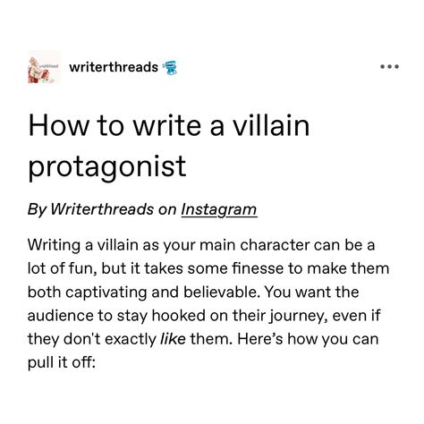 Lately I’ve been feeling maroon… oh what a masterpiece it is 𝐇𝐢! 𝐖𝐞𝐥𝐜𝐨𝐦𝐞 𝐭𝐨 𝐖𝐫𝐢𝐭𝐞𝐫𝐭𝐡𝐫𝐞𝐚𝐝𝐬 ♡ We post regular tips, memes, book reviews, contests and other writing-related content! Follow us for more posts like this! Our DMs are always open for a chat :) 🧵𝐓𝐀𝐆𝐒: #storyideas #writingideas #books #writing #writingcommunity #writingtips #writinghelp #writerthreads #writing #writingadvice #writer #writersblock #writingtips #writingadvice #villain #villains #villainmaincharacter #villainaesthetic... Book Name Ideas, Writing Villains, Oc Name, Villain Names, Female Villains, Book Prompts, Villain Character, Writing Fantasy, Tips For Writing