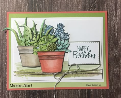 Stampin Up Succulents Cards, Stampin Up Plentiful Plants Cards, Stampin Up Soft Succulent Color Combos, Plentiful Plants Stampin Up Cards, Stampin Up Potted Succulents, Simply Succulents Stampin Up Cards, Stampin Up Succulent Garden Cards, Succulent Cards, Stampin Up Simply Succulents