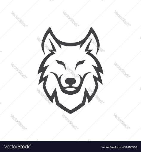 Easy Wolf Tattoo, Line Art Design Graphics, Wolf Logo Design Ideas, Wolf Head Outline, Wolf Outline Drawing, Simple Wolf Drawing, Wolf Tattoo Outline, Line Art Wolf, Wolf Line Art