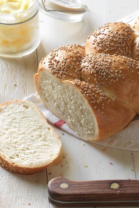 Italian Sesame Bread Recipe Sesame Bread Recipe, Bread Italian, Sesame Bread, King Arthur Flour Recipes, Italian Bread Recipes, Peasant Bread, Pizza Roll, French Bread Recipe, Knead Bread Recipe