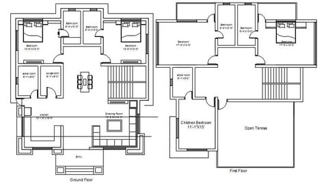 G+1 5bhk House plan layout is given in this AutoCAD Drawing. Download the AutoCAD Drawing file. - Cadbull 5bhk House Plan, House Plan Layout, North Facing House, 2bhk House Plan, Plan Layout, Puja Room, Vastu Shastra, Autocad Drawing, Floor Plan Design