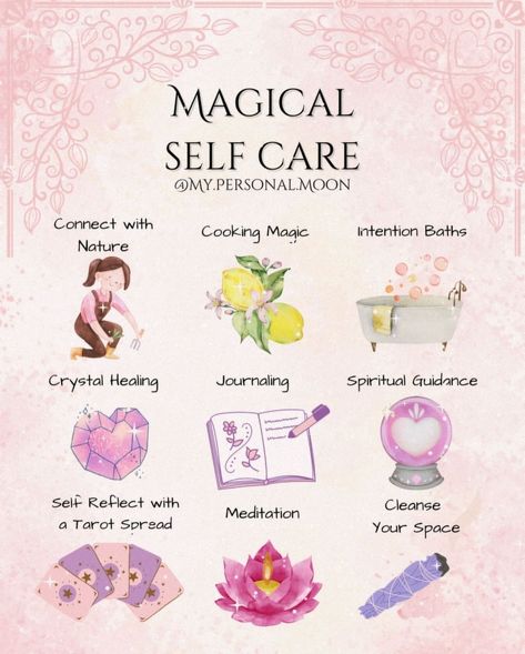 What are some of your favorite self care rituals? 🌸 Self care is so important and something so many of us need to focus on more! This beautiful graphic is reposted from @my.personal.moon #Selfcare #selflove #witchy #magick #darkmoonmusings #loveyourself Spa Self Care Aesthetic, Self Care Bath Ideas, Witchy Self Care, Night Self Care, Sunday Selfcare, Natural Self Care, Diy Self Care, Self Care Essentials, Self Care Rituals