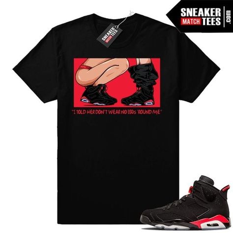 Jordan 4 Bred, Gymwear Outfits, Jordan Retro 6, Retro 6, Hype Clothing, Jordan Outfits, Sneaker Match Tees, Sneaker Tee, Shirt Print Design