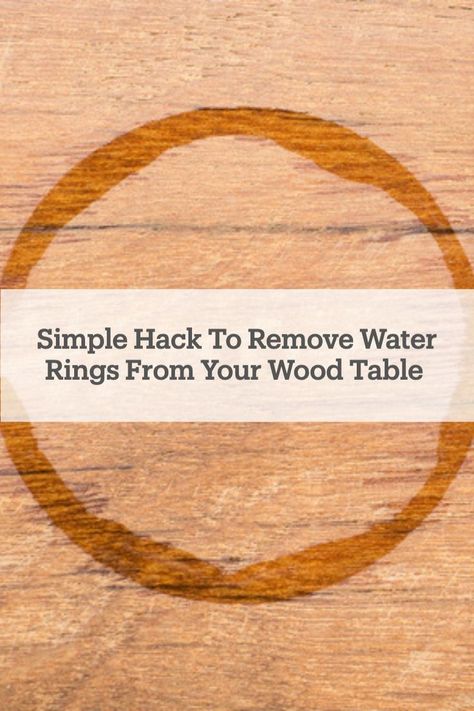 Clean Rings, Water Ring, Water Rings, Wood Tables, Cleaning Wood, Clever Hacks, Wooden Table, Simple Tricks, Better Homes And Gardens