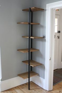 Corner shelf on Pinterest | Corner Shelves, Corner Wall Shelves ... Nutcrackers Display, Corner Shelf Ideas, Wall Mounted Shelving Unit, Corner Shelving, Corner Shelf Unit, Wood Corner Shelves, Corner Shelving Unit, Industrial Wall Decor, Christmas Nutcrackers