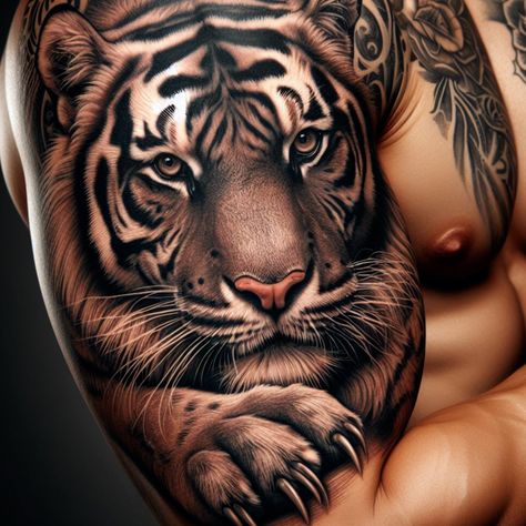 Discover majestic tiger tattoo ideas that symbolize strength and courage. Perfect for a bold and meaningful tattoo. #tattoo #tattoo_for_woman #tattoo_ideas #tattoo_for_man #ai Tattoo Art Ideas, Tiger Tattoo Ideas, Tiger Stencil, Tiger Tattoos, Tattoo Goo, Tattoo Cream, Meaningful Tattoo, Tattoo Transfers, Tattoo Aftercare