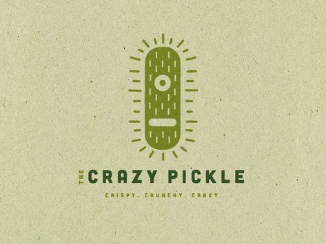 The Crazy Pickle Logo by James Strange on Dribbble Pickle Logo, Logos Graphic Design, G Logo Design, Beautiful Logos Design, Marketing Logo, Minimal Logo Design, Bakery Logo Design, Company Logo Design, Graphic Design Trends