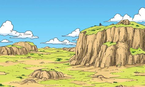 Dragon Ball Landscape, Dragon Ball Background, Original Dragon Ball, Ball Background, Landscape Wallpapers, Dbz Manga, Background Landscape, Dragon Ball Super Art, Dbz Art