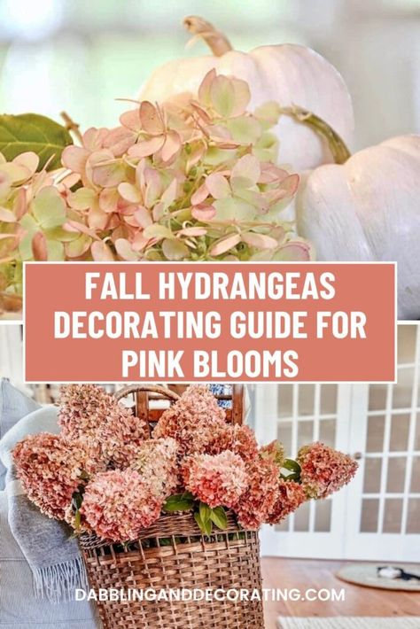 Fall Hydrangeas Decorating Guide For Pink Blooms Pink Hydrangea Centerpieces, Unique Flower Vases, Vintage Market Days, Fall Hydrangea, Panicle Hydrangea, Limelight Hydrangea, Hydrangea Bush, Easy Fall Decor, Fall Flower Arrangements