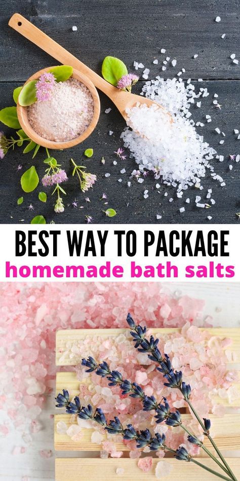 Learn How to Package Bath Salts and you will be able to give out the most lovely gifts. Everyone will enjoy such a great gift idea! #bathsalts #gift #giftgiving #giftwrapping #packaging #breagettingfit Packaging Bath Salts, Bath Salt Display Ideas, Bath Salt Packaging Ideas, Bath Salt Storage, Bath Salts Packaging Ideas, Bath Salt Packaging, Bath Salts Diy Recipes, Bath Relaxing, Salt Packaging