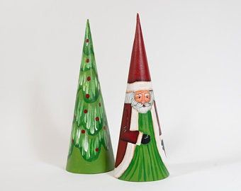 Christmas Tree Cardboard, Tree Cardboard, Cypress Knees, Painted Santa, Cone Trees, Cone Christmas Trees, Christmas Farmhouse, Christmas Tree Set, Christmas Paintings