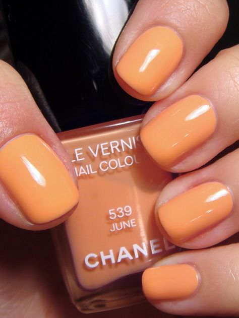 Orange Manicure, Chanel Nail Polish, Orange Nail Polish, Orange Nail, Chanel Nails, Colorful Nail Art, Simple Nail Art Designs, Orange Nails, Chic Nails