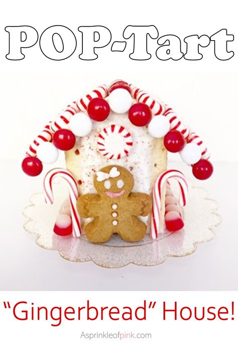 Gingerbread House Out Of Pop Tarts, Pop Tart House, Poptart Houses, Pop Tart Gingerbread House Christmas, Poptart Houses Christmas, Poptart Gingerbread House Ideas, Pop Tart Gingerbread House, Poptart Gingerbread Houses, Simple Gingerbread House