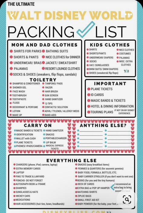 Disney World Packing List, Disney World 2023, Disney World 2024, Packing List For Disney, Disney Packing, Disney World Packing, Disney 2023, Disney World Vacation Planning, Family Disney Trip