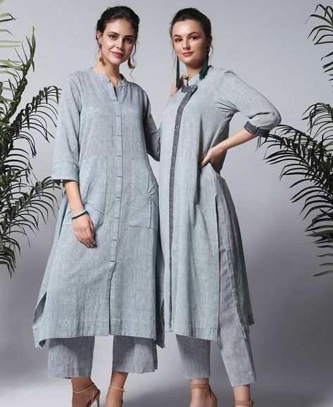 Blouse Pattern Indian, Khadi Kurta, Long Blouse Designs, Simple Kurti Designs, Long Kurti Designs, Cotton Kurti Designs, Casual Wear Dress, Kurta Designs Women, Stylish Blouse Design