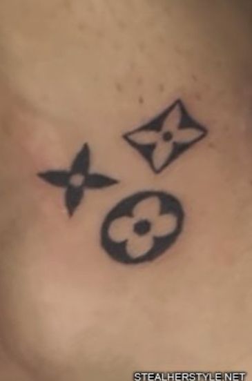 Louis Vuitton tattoo Lv Tattoo Louis Vuitton, Gucci Tattoo Ideas, Tatts Men, Louis Vuitton Tattoo Ideas, Ysl Tattoo, Lv Tattoo, Gucci Tattoo, Louis Vuitton Tattoo, Lock Tattoo