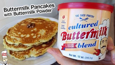 Powdered Buttermilk Recipes, Buttermilk Powder, Buttermilk Powder Uses, Buttermilk Powder Recipes, Gluten Free Buttermilk Pancakes, Buttermilk Waffles Recipe, Homemade Buttermilk Pancakes, Gluten Free Banana Pancakes, Dry Buttermilk