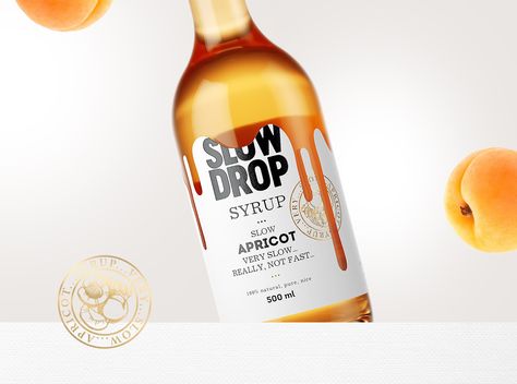 Slow Drop Syrup... (Concept) on Packaging of the World - Creative Package Design Gallery Maple Syrup Bottles, Syrup Labels, Cocktail Syrups, Syrup Bottle, Bottle Design Packaging, Bottle Label Design, Slow Design, Coffee Syrup, Honey Syrup