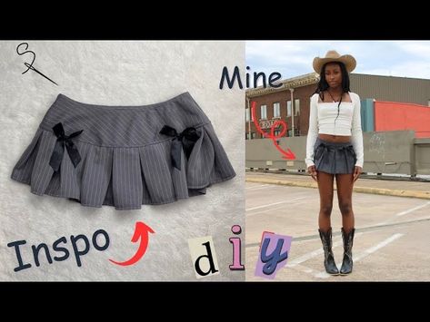 Sewing A Skirt Free Pattern, Mini Skirt Template, Pleated Mini Skirt Pattern Sewing, Making A Pleated Skirt, Miniskirt Pattern Sewing, Diy Dress Into Skirt, Mini Skirt Sewing Tutorial, How To Sew A Pleated Skirt, Sewing Pleated Skirt