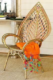 Bohemian Chair, Bohemian Style Decor, Peacock Chair, Deco Boheme, Decoration Inspiration, Take A Seat, Bohemian Home, Wicker Chair, Bohemian Decor