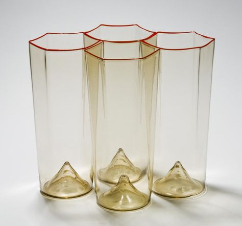 Paolo Venini drinking Glasses 1921-1925 Philadelphia Museum of Art - Collections Object : Art Deco Wine Glasses, 1920s Antiques, Italian Glassware, Paolo Venini, Ichendorf Milano Glasses, Carlo Scarpa Glassware, Vintage Drinking Glasses, Murano Italy, Philadelphia Museum Of Art