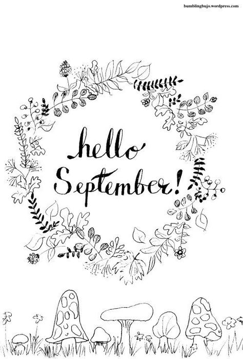 Hello September! Hello September Images, Bullet Journal September, Welcome September, Window Drawing, Bullet Journal Cover Page, Hello September, Bullet Journal Themes, Journal Themes, Bullet Journal Layout