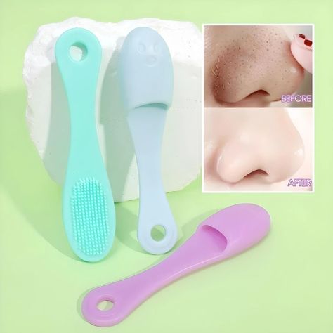 🔥LIMITED STOCK 😱 Silicone Nose Brush for Deep Pore Cleansing and Facial Massage 📢 $9.95 #copingshop #shopping #sale #accessories #shoppingonline #shoppingday #decor #tools #clothing #camping #gadgets Sikat Gigi, Clean Blackheads, Pore Cleaner, Remove Blackheads, Cleansing Routine, Cleansing Mask, Pore Cleansing, Silicone Brush, Cleansing Brush