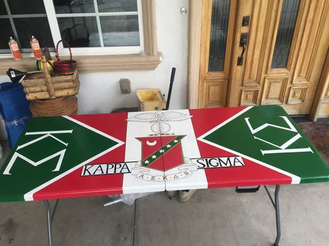 Kappa Sigma Fraternity Table Fraternity Pong Table, Fraternity Beer Pong Table, Frat Sweetheart Gifts, Frat Sweetheart, Kappa Sigma Fraternity, Phi Delt, Greek Crafts, Fraternity Gifts, Fraternity Coolers