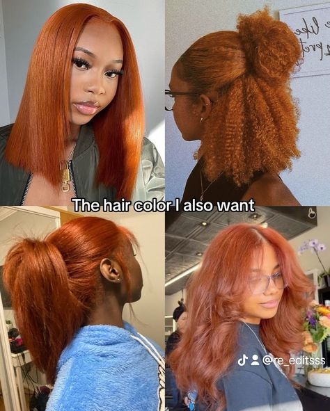 🖇️ Red 4c Hair, Medium Short Layered Hair, Jj Hair, Cool Hair Dye, Ginger Hair Inspo, Natural Hair Color Dye, Dye Hair Ideas, Skunk Stripe Hair, Black Women Hair Styles