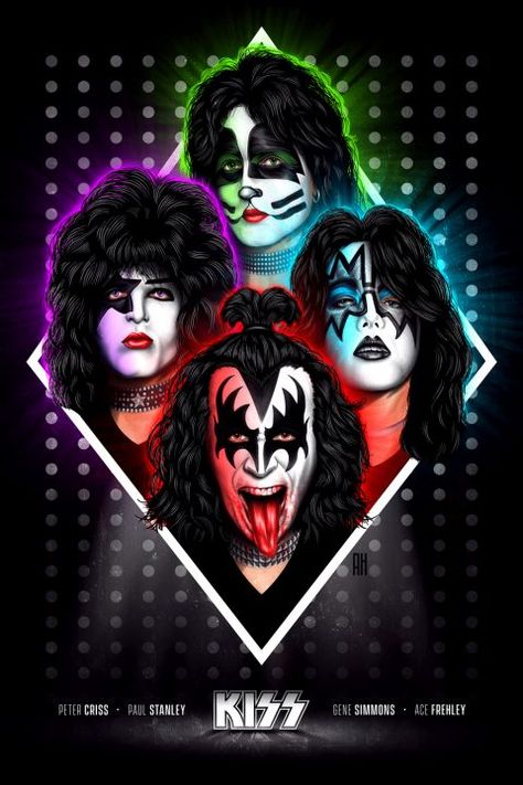 Music Archives - PosterSpy Kiss Merchandise, Kiss Poster, Banda Kiss, Kiss Artwork, Kiss Tattoos, Kiss Costume, Rock N Roll Art, Peter Criss, Kiss Army