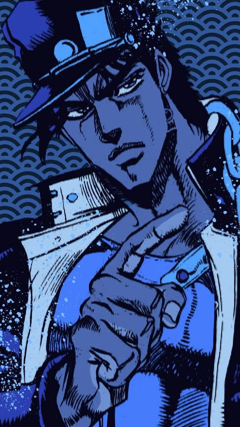 Jotaro Wallpaper, Jjba Wallpaper, Jojo Wallpapers, Jojo Wallpaper, Man Posing, Kujo Jotaro, Jojos Bizarre Adventure Jotaro, Jjba Art, Blue Icon