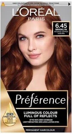 Loreal Preference, Copper Brown Hair, Loreal Hair Color, Box Dye, Hair Color Orange, Black Henna, Hair Color Formulas, Medium Layered Hair, Medium Layered