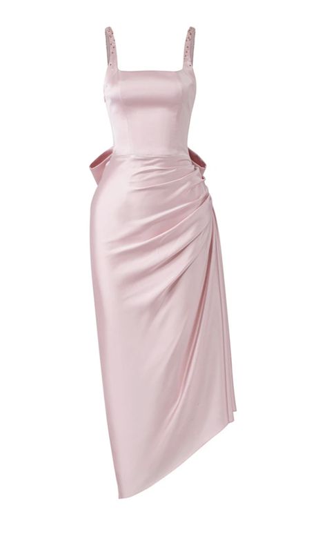 Silk Bow Dress, Elegant Silk Dress Classy, Satin Dress Outfit Casual, Midi Satin Skirt Outfit, Pink Dresses Prom, Dress Natal, Satin Dress Outfit, Simple Evening Dress, Satin Skirt Outfit