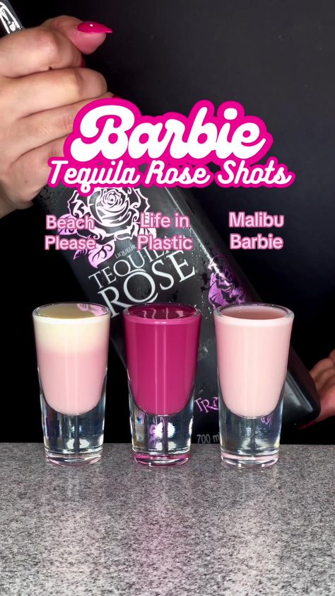 Pink Party Drinks, Pink Alcoholic Drinks, Tequila Rose, Fun Drinks Alcohol, Pretty Alcoholic Drinks, Barbie Theme Party, Birthday Drinks, Mixed Drinks Alcohol, Yummy Alcoholic Drinks