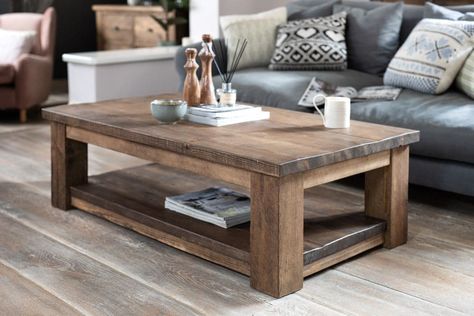 Coffee Table With Book Storage, Wooden Box Coffee Table, Timber Coffee Table, Level Storage, Rustic Wooden Coffee Table, Handmade Coffee Table, Wood Coffee Tables, Pine Coffee Table, Rustic Coffee Table