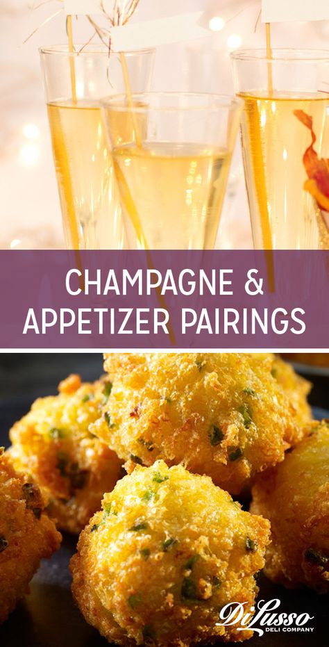 Appetizers And Champagne, Champagne And Food Pairing, Food Paired With Champagne, Food Pairing With Champagne, Champagne Party Food Ideas, Serving Champagne Ideas, Champagne Party Food, Champagne Snacks Pairing, Bubbles And Bites Party