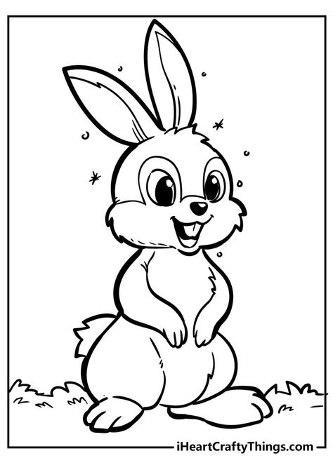 Rabbit Coloring Pages, Rabbit Coloring, Rabbit Pictures, Rabbit Colors, Rabbit Drawing, Bunny Coloring Pages, Simple Cartoon, Rabbit Cartoon, Coloring Pages Printable