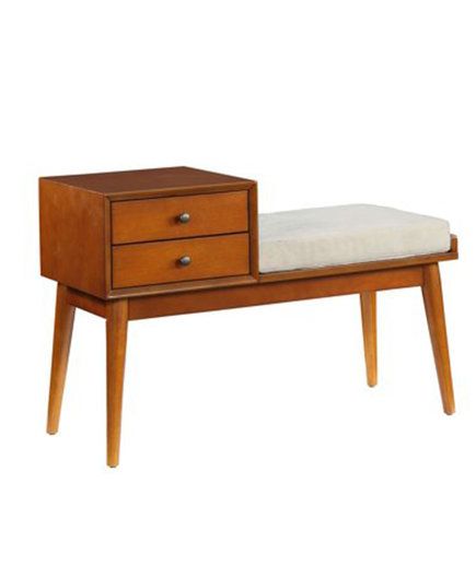 Walmart Furniture Storage Bench  | And it’s all so affordable. Mid Century Bench, Storage Benches, Wood Storage Bench, Honey Oak, Upholstered Storage Bench, Living Room Bench, Acme Furniture, Upholstered Storage, Wood Bench