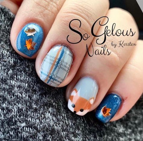 OMG! These fox fall nails are too cute! By Kersten Mischka. #toocute #foxnails #foxgelnails #foxfallnails #foxfallgelnails #cutefallnails #cutefallgelnails #whatdidthefoxsay #foxnailideas #foxgelnailideas Cat Nail Designs, Lily Nails, Fox Nails, Thanksgiving Nail Designs, Fall Gel Nails, Cute Nails For Fall, Christmas Gel Nails, How To Grow Nails, Fall Acrylic Nails