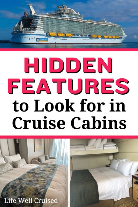 Hidden features in cruise cabins Alaska Cruise Door Decorations Ideas, Cruise Cabin Hacks, Cabin Hacks, Cruise Prep, Cruise Ship Cabins, Cruise Ships Interior, Ship Cabin, Alaska Travel Cruise, Carnival Cruise Tips