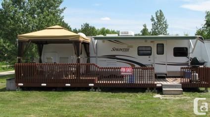 I like the gazebo on the deck Camper Deck With Gazebo, Camper Port, Seasonal Campsite Ideas, Seasonal Campsite, Rv Decks, Camper Deck, Porch For Camper, Rv Deck, Campsite Decorating