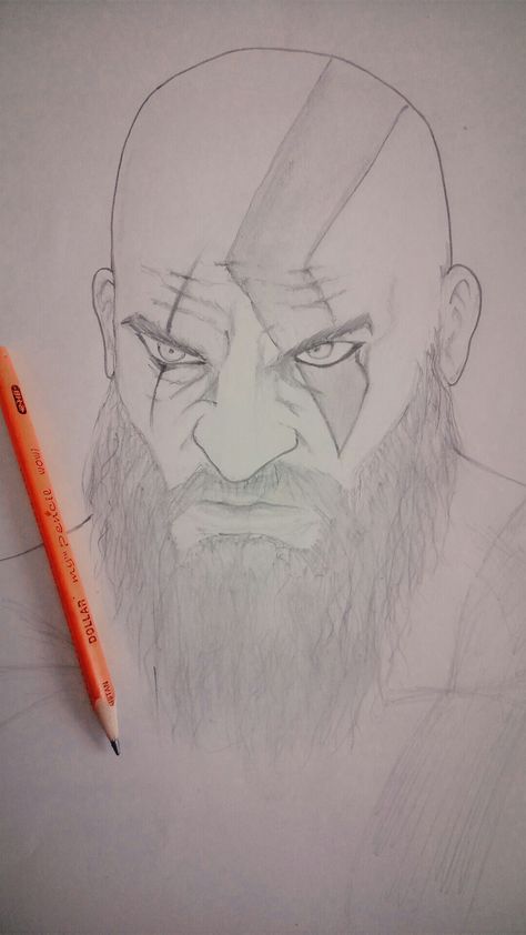 Kratos Sketch Pencil, Kratos Drawing Easy, Mobile Legends Sketch, Vishnu Drawing Easy, Drawing Superheroes Sketches, Lord Vishnu Drawing, Hanuman Ji Drawing Sketch, Drip Effect Drawing, Kratos Sketch