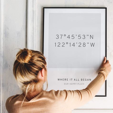 Coordinates Art, Airbnb Ideas, Latitude And Longitude, Welcome To My House, Personalized Housewarming Gifts, Met Art, Paper Gifts Anniversary, Bohemian Modern, Maybe One Day