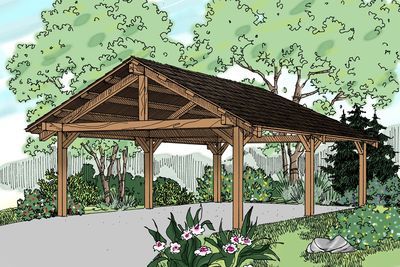 Architectural Designs Diy Carport, 2 Car Carport, Carport Plans, Pergola Carport, Garage Studio, Carport Garage, Wooden Gazebo, Carport Designs, Wooden Pergola