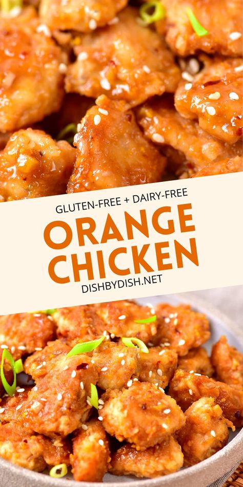 Gluten Free Orange Chicken Recipe, Gluten Free Orange Chicken, Gluten Free Chinese Food, Orange Chicken Sauce, Easy Orange Chicken, Gluten Free Chinese, Bowl Of Rice, Orange Chicken Recipe, Orange Sauce