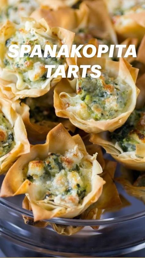 Pin on Noshing With The Nolands Recipes and More Spanakopita Bites, Easy Spanakopita, Feta Bites, Mini Snacks, Throwing A Party, No Cook Appetizers, Spinach Feta, Greek Dishes, Mediterranean Dishes