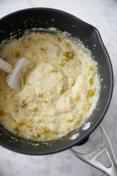 Grits And Greens, Grits Casserole, Grits Recipe, Cheese Grits, Green Chili, Tiny Food, Eat Real Food, Savory Breakfast, Green Chile