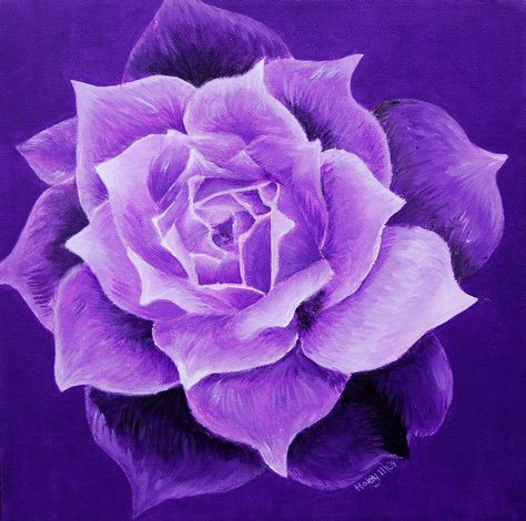 Purple Monochrome Painting, Monochrome Flower Painting, Monochromatic Flower Painting, Purple Monochromatic Painting, Monochromatic Painting Ideas Monochrome, Monochrome Art Painting, Monochromatic Painting Ideas, Purple Monochromatic, Monochromatic Drawing